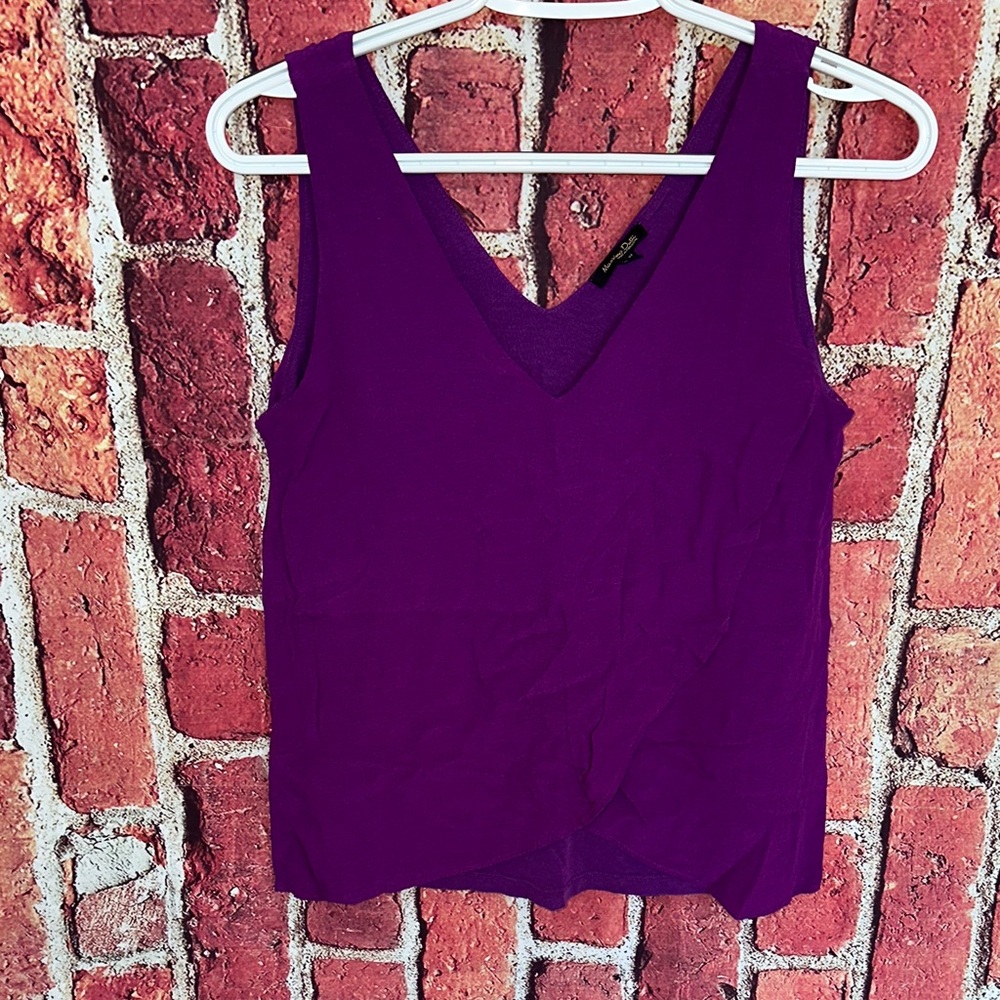 Massimo Dutti Purple Sleeveless Wrap Top women blouse size XS